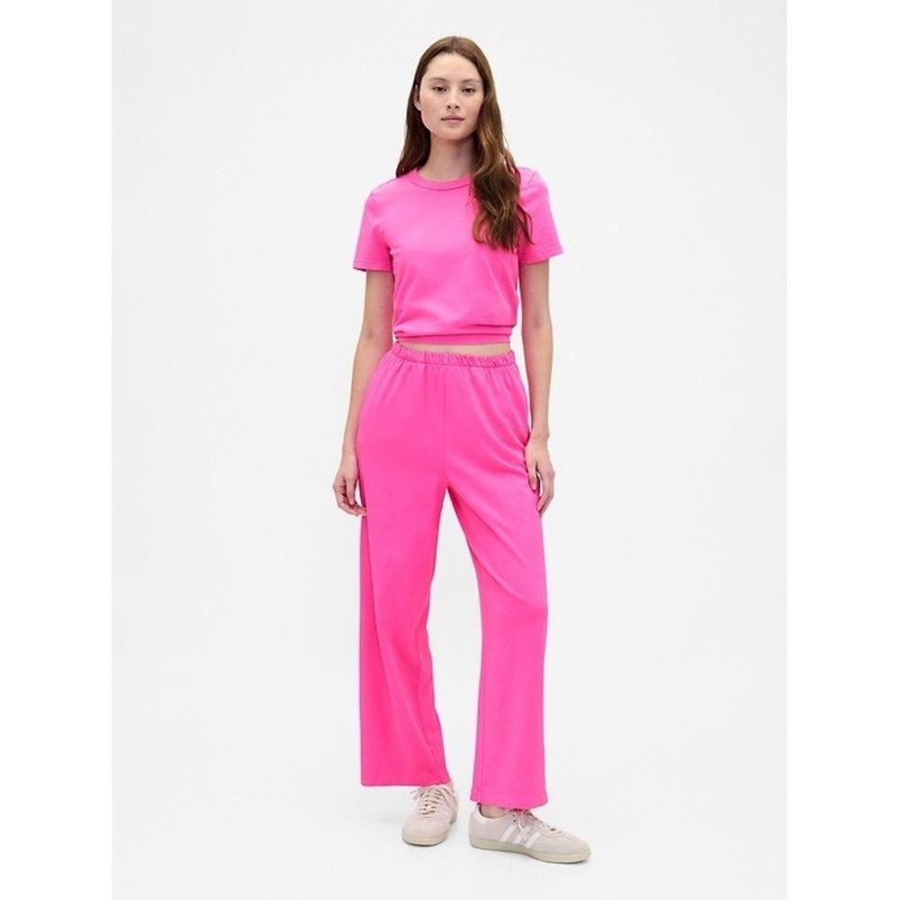 NEW Gap Cotton Heavyweight Straight Pants Standout Pink Medium